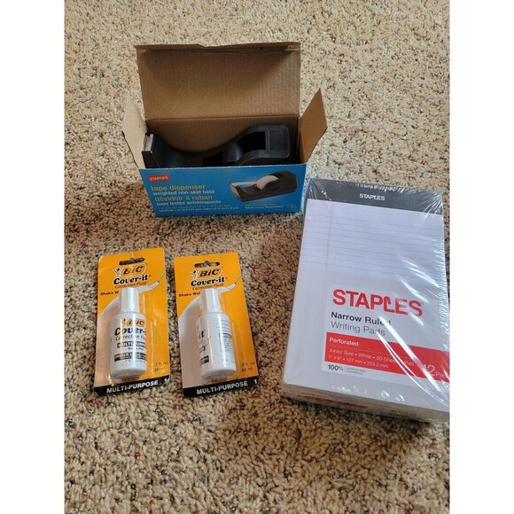 NEW Office Supplies, paper, tape Dispenser, white out - Picture 1 of 4